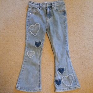 Heart-Embellished Flare Women's Jeans